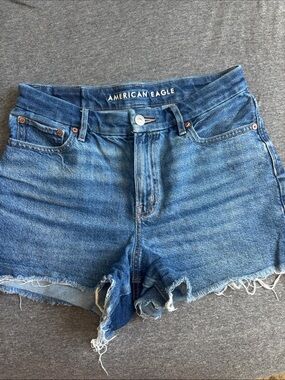 American Eagle Outfitters Size 2 Blue Distressed Denim Cutoff Shorts